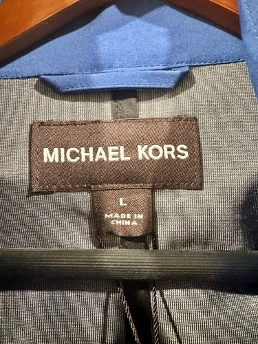 Michael Kors Men's Royal Blue Hooded Long Jacket Coat, Solid, Size L, CR22C11XU2 image 2