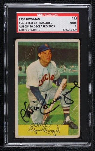 SGC Authentic 1954 Bowman Chico Carrasquel #54 Authentic Auto