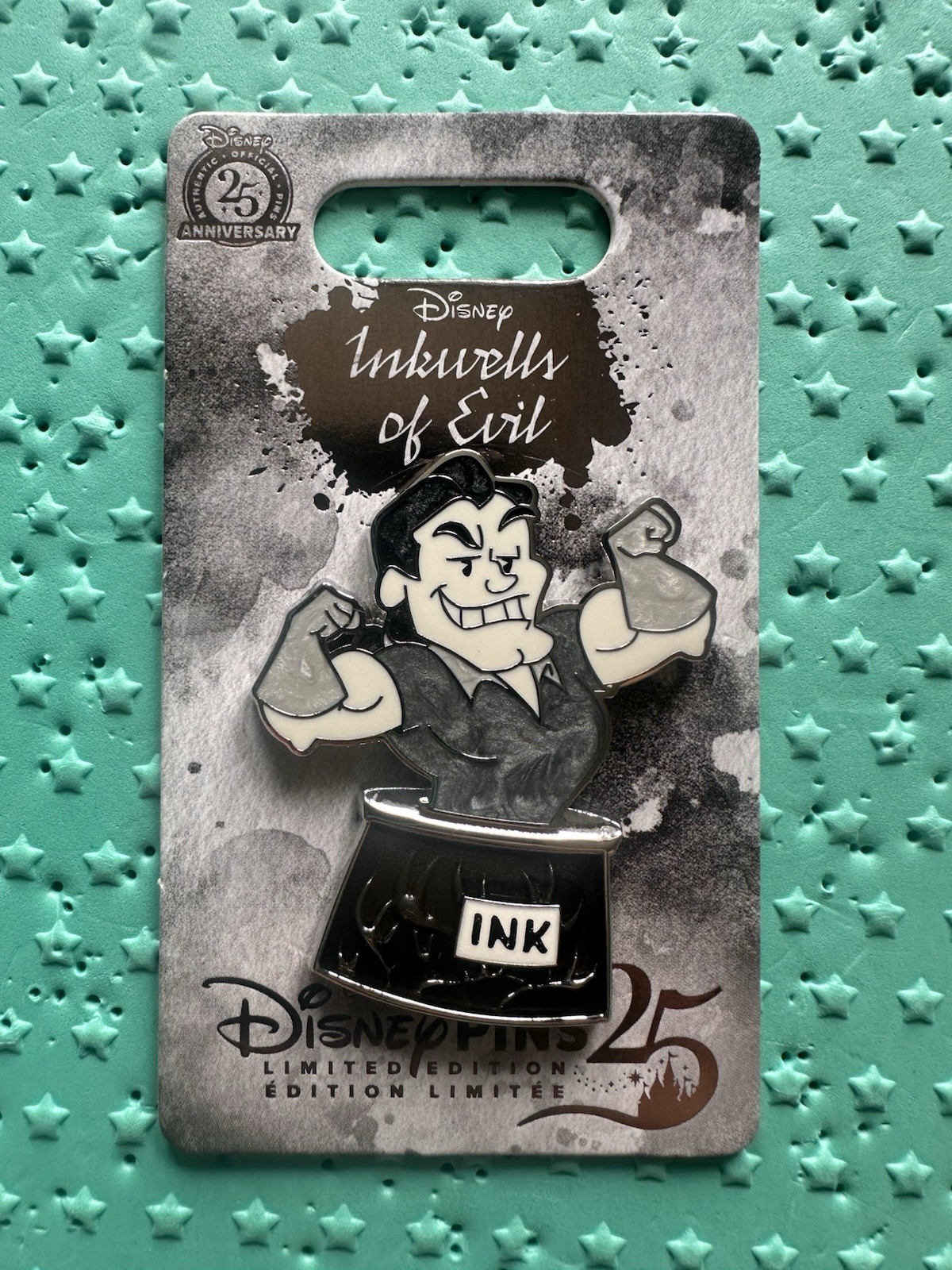 2025 Disney Parks Inkwells Of Evil Gaston Beauty & The Beast Villain LE 4000 Pin