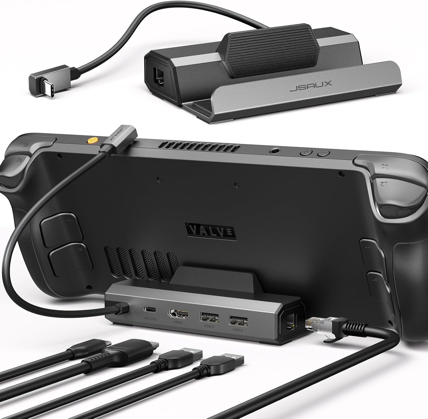 JSAUX Steam Deck Dock 4K@120Hz, 5-in-1 Docking Station for Steam Deck/OLED/ASUS