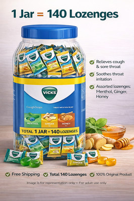 Vicks Cough Drops Menthol Ginger Honey Throat Comfort Support 140 Lozenges