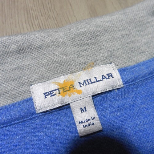 PETER MILLAR Mens M MEDIUM PULLOVER EVENING TIDE BLUE CROWN COMFORT 1/4 ZIP POLO - Picture 4 of 16