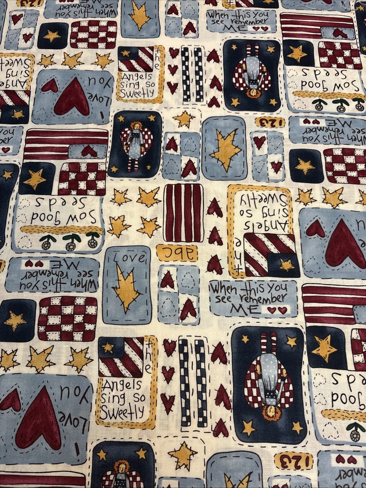 HI FASHION FABRIC 1996~Alma Lynne~ALFOLKSY~Americana SOW GOOD SEEDS~ 29” X 44” - second product detail image