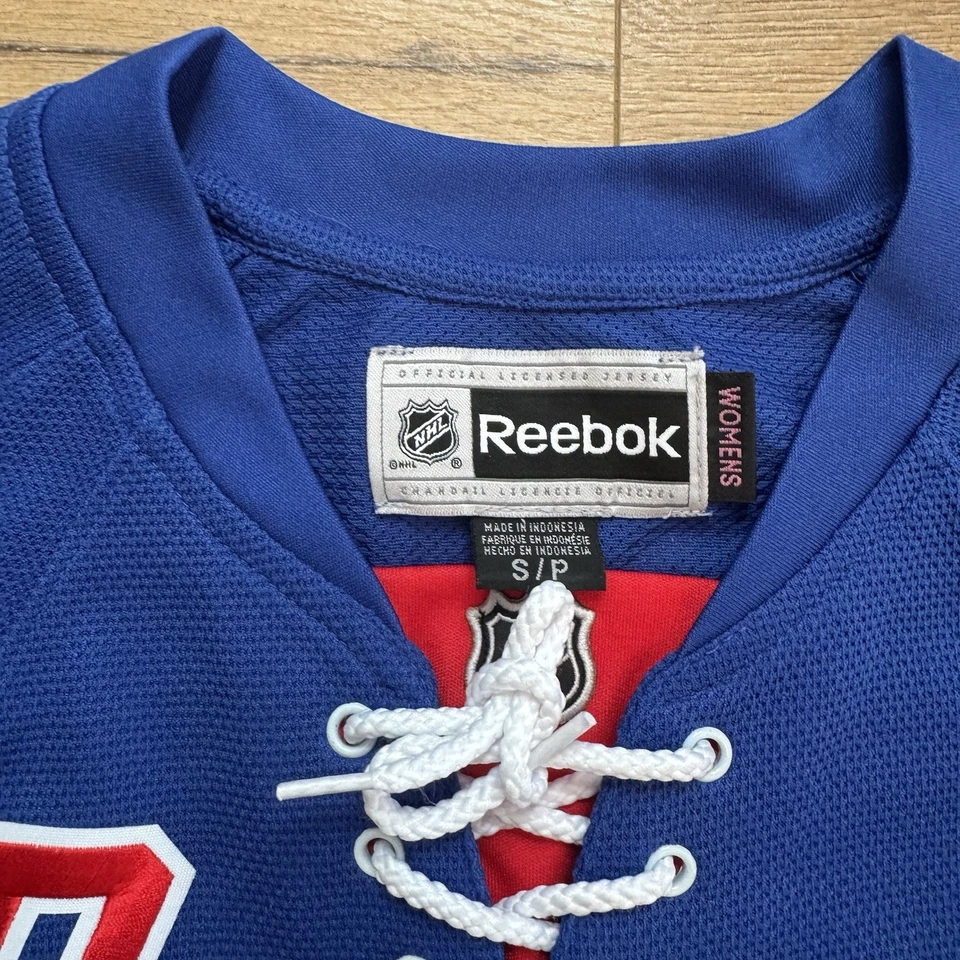 Camiseta New York Rangers Henrik Lundqvist #30 Azul Reebok Oficial NHL Mujer S/P Foto 3 de 4