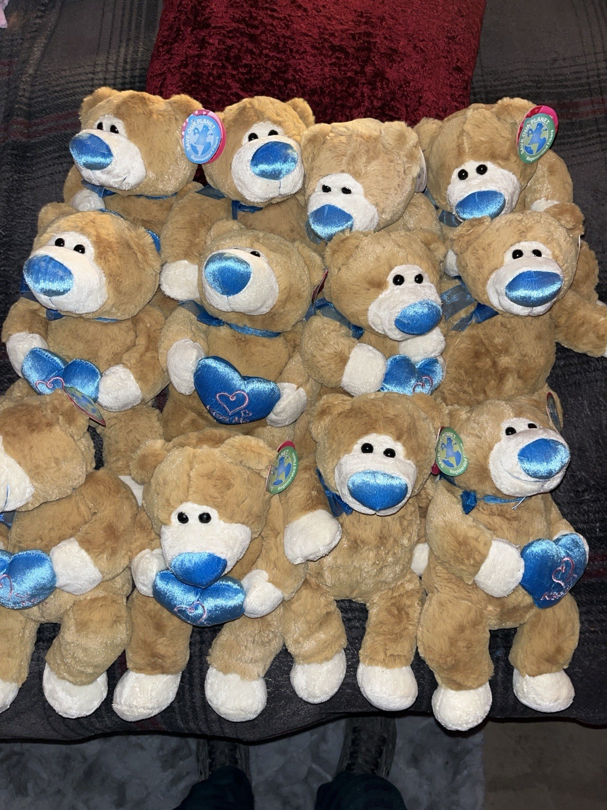Stuffed Teddy Bear Lot - 12 Brand New Bears - Very Soft