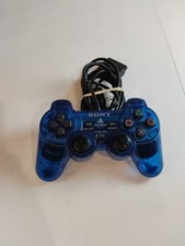 Sony PlayStation 2 PS2  Clear Blue DualShock Analog Controller SCPH-10010 Tested