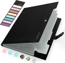Accordion File Organizer, Letter Size Expanding File Folder with Labels, 5 Pocke