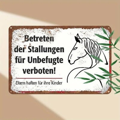 Blechschild Betreten der Stallungen für Unbefugte verboten Pferd TEL3514