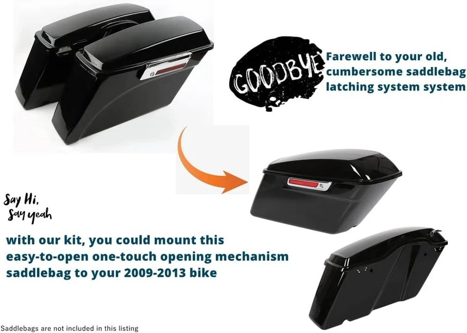 Harvards Satteltasche Umbausatz für Harley 2014-2023 Satteltaschen auf '09-'13 - Bild 2 von 4