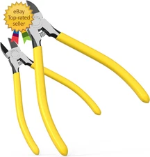 6-In and 5-In 2 PCS Ultra Sharp Compact Wire Cutters with Long Flat Nose Pliers