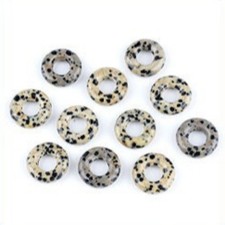 20pcs Natural Spotted Stone 20mm Donut Beads Pendants DIY Jewelry Making