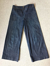 Adam Lippes Women  s Dark Wash Blue Wide-Leg Jeans Size 4 Mid Rise 316504SD