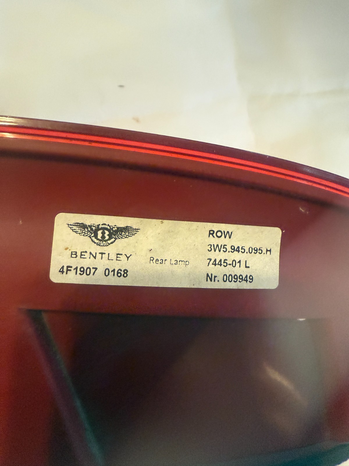 2006 to 2012  bentley flying spur left driver side tail light