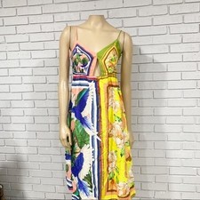 Farm Rio Women's Double Scarfs Pastel Midi Dress - Size XS