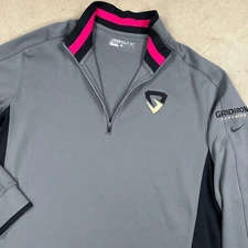 Nike Golf Mens Large Gray Sweater Quarter Zip Long Sleeve NFL Gridiron Partners