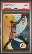 1999 Skybox E - X Reggie Miller PSA 8 NM-MT card #57 Indiana Pacers UCLA Bruins