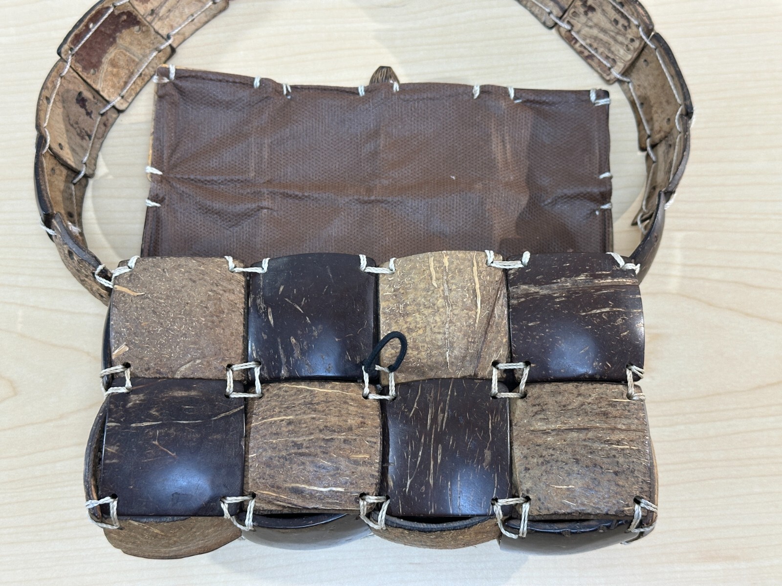 Unique Coconut Shell Patchwork style Mini Purse, … - image 3