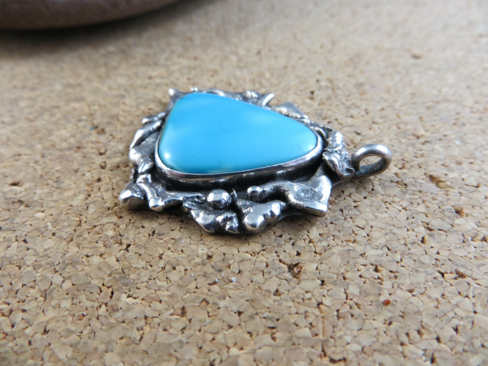 Blue Turquoise Polished Triangular Cabochon 925 S… - image 8