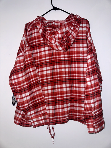 Sudadera con capucha a cuadros de franela roja deportiva Concepts para mujer talla XL nueva con etiquetas - Imagen 6 de 8