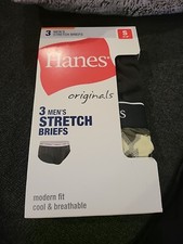 Hanes Originals Men's Stretch Briefs 3 Pack Size S 28-30in
