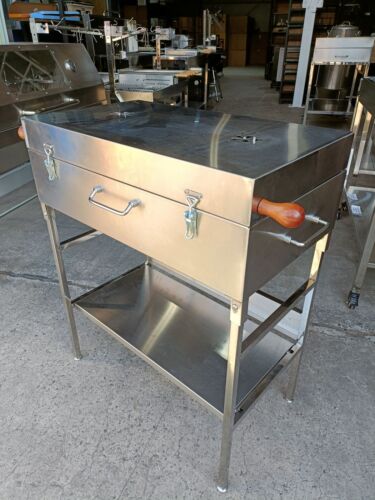 NEW PORTABLE STAINLESS STEEL CHARCOAL BBQ GRILL / SMOKER - Picture 2 of 6