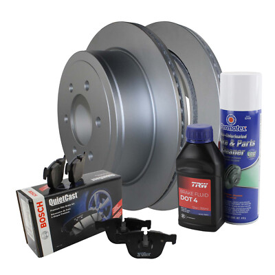 Rear Brake Kit 348mm Rotors & Bosch Ceramic Pads For Ford F-150 Base Payload Pkg