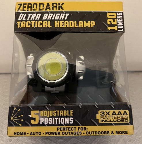 Ultra Bright Headlamp Hand Free Multiple Positions Batteries 120 Lumens Zerodark - Picture 2 of 6