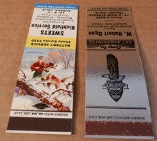 ~2~ RICHFIELD MATCHBOOKS PRINTER PROOFS UNFOLDED GASOLINE OIL SERVICE STATION