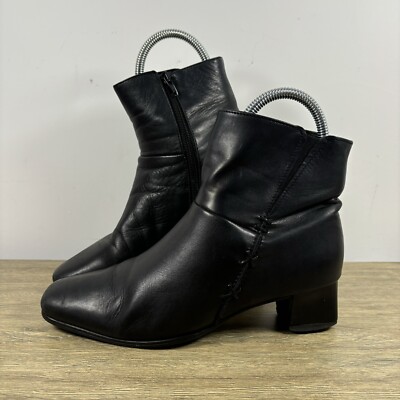 Gabor Damen Stiefeletten schwarz Leder Reißverschluss UK-Größe: 4,5