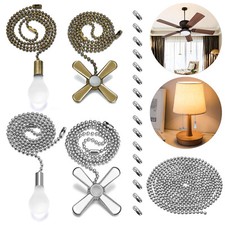 2/4Pcs Ceiling Fan Light Bulb Pull Chain Beaded Ball Extension Connector Decor