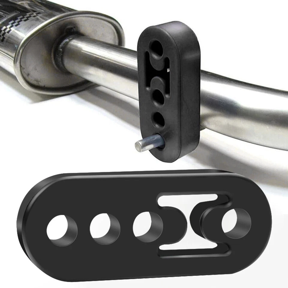 Suspensión de escape 4 piezas aislante goma escape tubo de escape soporte de montaje negro Foto 4 de 4