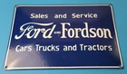 Vintage Ford Fordson Sign - Sales Service Station Gas Pump Porcelain Convex Sign