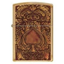 Zippo Lighter - Golden Spade Brushed Brass - 851689