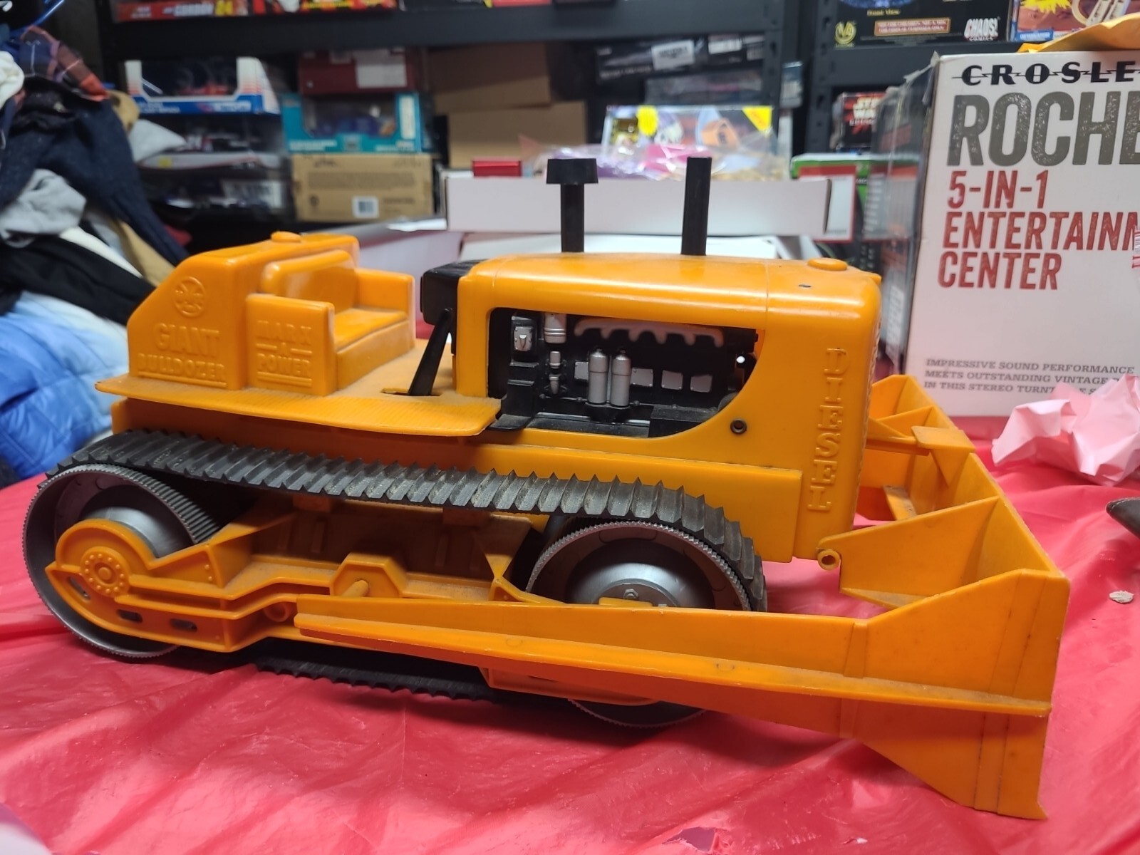 Vintage Marx A Power Giant Bulldozer Orange 18" x 8" x 12" eBay