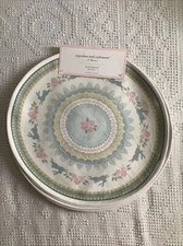 Cupcakes & Cashmere Set 4 Easter Bunny 17" Round Cotton Placemats Spring Floral