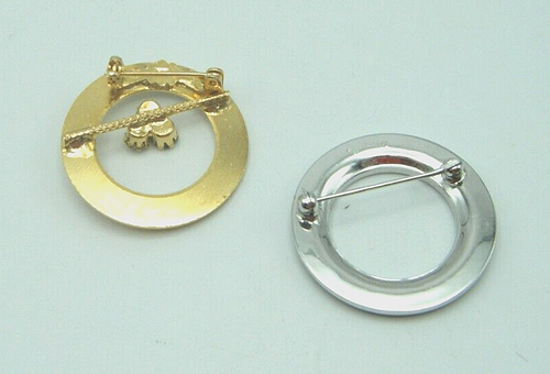 Collectible Vintage Jewelry (2) Circle Pins - Picture 2 of 2