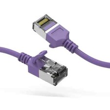 1Ft CAT8 U/FTP Slim Ethernet Network Cable Purple 30AWG