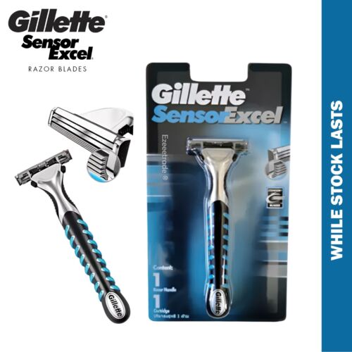 GILLETTE Sensor Excel Razor Blades + Handle Refill Pack Authentic Shaving Kit - Picture 3 of 27