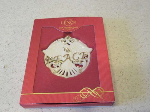 Lenox Ornament "Peace" For The Holidays 2 1/4" Diameter Christmas Holiday - Picture 3 of 4