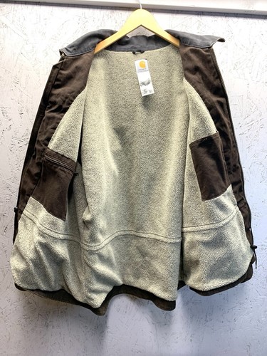 Vintage Heavy Duty Carhartt Coat Men's Size 2XL Brown Sherpa Lined RN 14806 - Picture 8 of 16