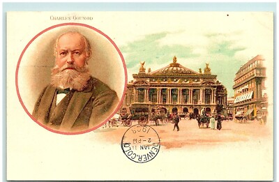 S04-8398, CHARLES GOUNOD, 1908 PMKed, POSTCARD