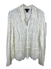 Venezia Ivory Lace Top Plus Size 18 20 Cottage Core Y2K Cream Whimsical Fairy