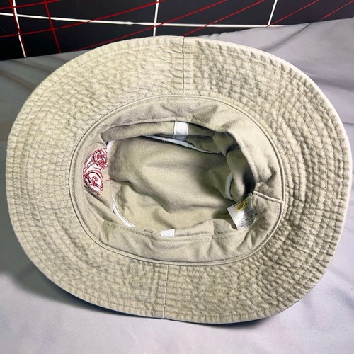 Cappello da Pesca a Secchiello Kaki Adulto - Logo Rosso Usato in Ottime Condizioni - Foto 9 di 10