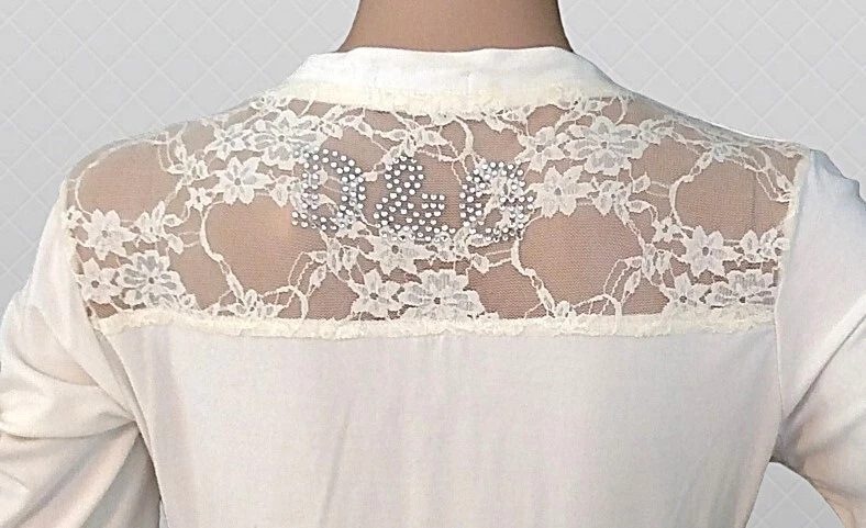 CAMISA DOLCE & GABBANA - ELEGANTE ENCAJE con tachuelas de metal logo embellecido Talla XL Foto 4 de 4