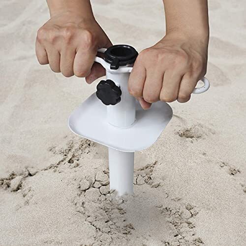 Beach Umbrella Sand Anchor Metal Heavy Duty Outdoor Umbrellas Base Ground - Picture 3 of 7
