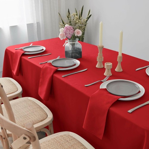 Rectangle Polyester Tablecloth 200GSM Wedding Event Party Banquet Tableware - Picture 31 of 50
