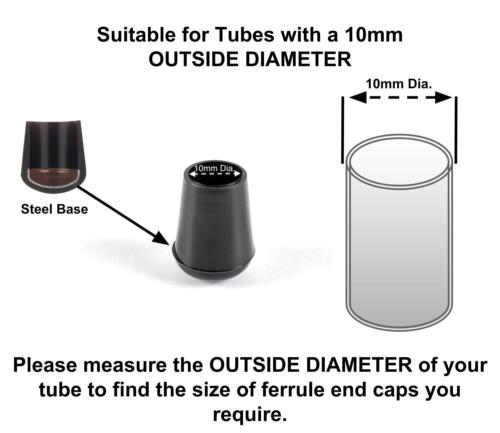 Ferrules End Caps - Black PVC Rubber - Inner Steel Reinforcement - German Made - Picture 6 of 44