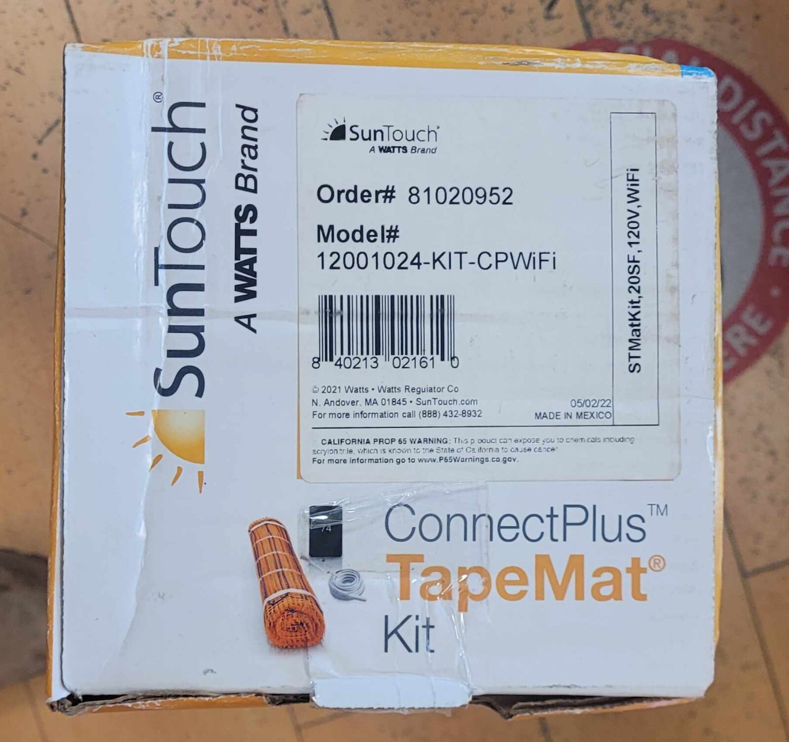 SunTouch 12001024-KIT-CPWiFi 20 sq.ft 120v WiFi Floor Warming Mat Kit - NIOB!