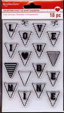 RECOLLECTIONS Valentine clear stamp set LOVE BANNER