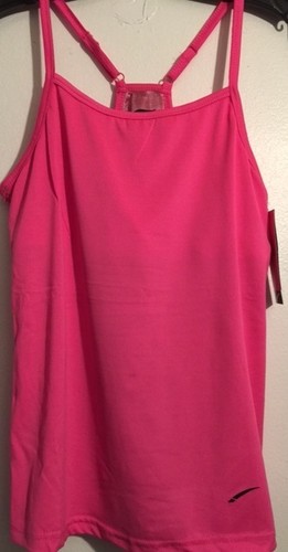 L.A. Gear Cardio Tank Top Pink Black Mesh Back Panel Performance Workout Women - Picture 2 of 5